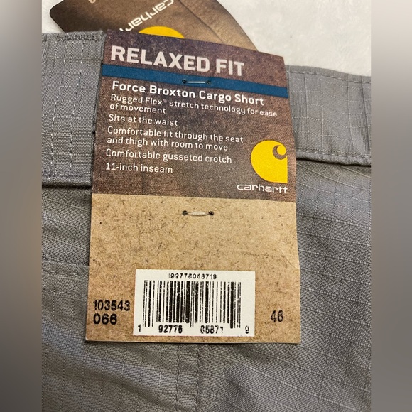 CARHARTT | Cargo Work Shorts Relaxed Fit
MENS 46W gray 11in Ripstop Force | NWT - Picture 5 of 6